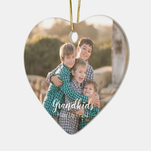 Grootkinderen maken het leven groots keramisch ornament (Links)