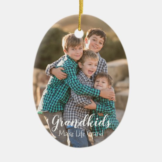 Grootkinderen maken het leven groots keramisch ornament (Voorkant)