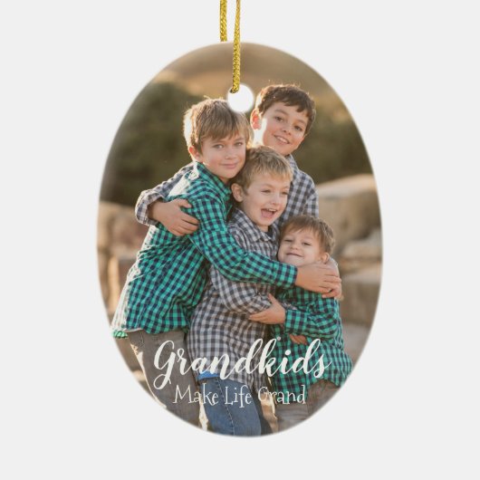 Grootkinderen maken het leven groots keramisch ornament (Achterkant)