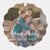 Grootkinderen maken het leven groots ornament kaart (Achterkant)