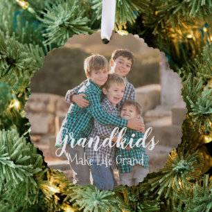 Grootkinderen maken het leven groots ornament kaart