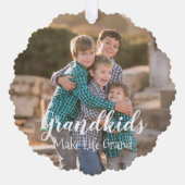 Grootkinderen maken het leven groots ornament kaart (Voorkant)