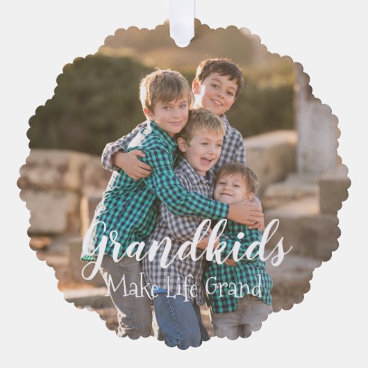 Grootkinderen maken het leven groots ornament kaart (Voorkant)