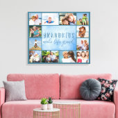 Grootkinderen maken het leven groots stijlvol blau canvas afdruk (Insitu (Woonkamer))