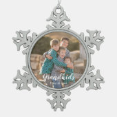 Grootkinderen maken het leven groots tin sneeuwvlok ornament (Voorkant)