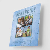 Grootkinderen maken leven Grand 4 Foto Blue Waterv Vierkante Klok (Hoek)