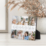 Grootkinderen Namen 7 Foto Collage Fotoplaat<br><div class="desc">Creëer een geschenk voor oma met deze zeven fotocollage plaque. "GRANDMA" of de door uw grootmoeder gewenste bijnaam komt in het midden voor in het teken van grijze kleurtekens,  met de namen van uw aangepast bericht en kleinkinderen overschreven.</div>