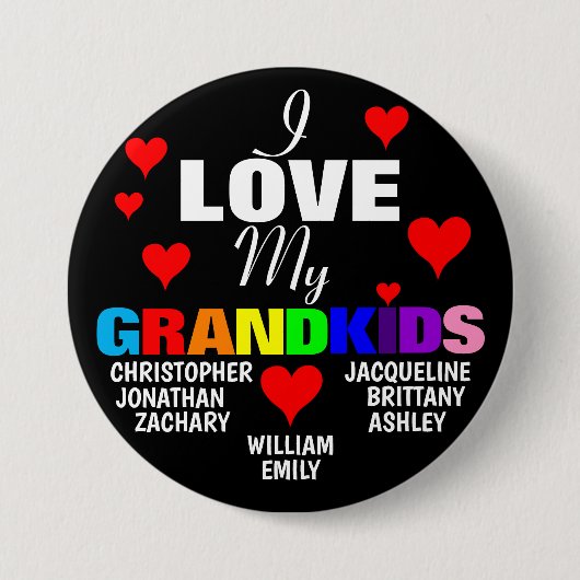 Grootkinderen NAMES Ronde Button 7,6 Cm (Voorkant)