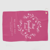 Grootkinderen roze golfhanddoek (Horizontaal)