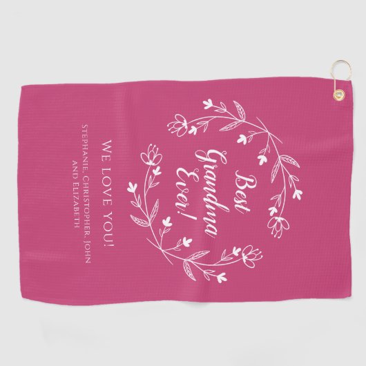 Grootkinderen roze golfhanddoek (Horizontaal)