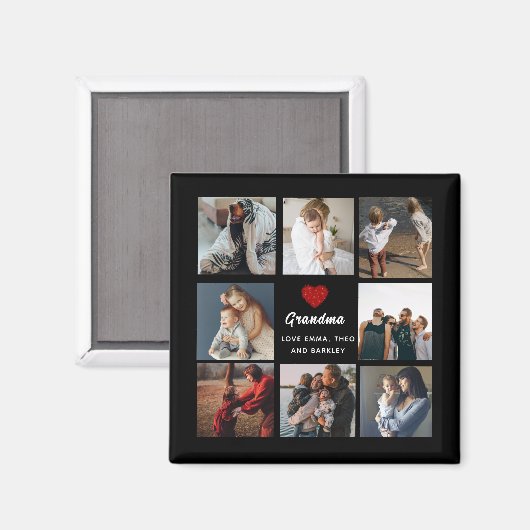 Grootkinderen van modern grootschrift Foto Collage Magneet (Voorkant / Achterkant)