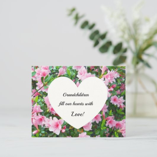 Grootkinderen vullen ons hart met liefde. briefkaart (Staand voorkant)