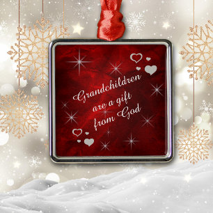 Grootkinderen zijn een cadeautje metalen ornament
