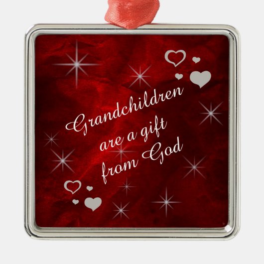 Grootkinderen zijn een cadeautje metalen ornament (Voorkant)