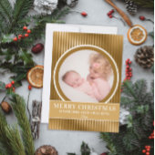 Grootkindfoto van Gold Merry-kerstgrootouders Feestdagenkaart