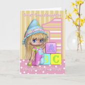 Grootkleindochter 1e verjaardag Kaart (Gele Bloem)