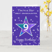 Grootkleindochter 9e Verjaardag Shining Star Kaart (Gele Bloem)