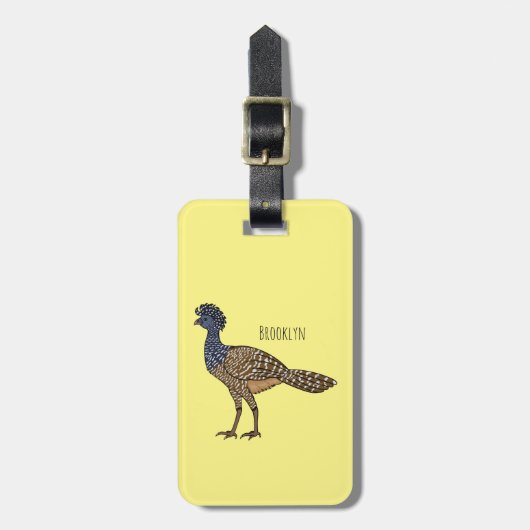 Grootkoeienvogelschilderij cartoon bagagelabel (Voorkant verticaal)