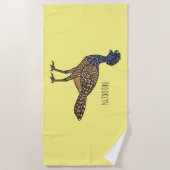 Grootkoeienvogelschilderij cartoon strandlaken (Voorkant)