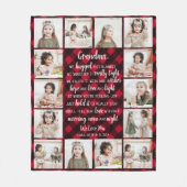 Grootma 14 Foto Collage Red Buffalo Pset Fleece Deken (Voorkant)