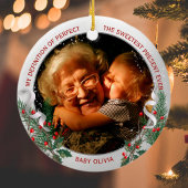 Grootma 1 kerst Classic Silver Plant Lijst Keramisch Ornament