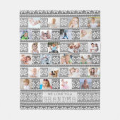 Grootma 24 Foto Cute Snowflake Sweater Grey Fleece Deken (Voorkant)