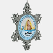 Grootma Baby Blue Monogram A Tin Sneeuwvlok Ornament (Links)