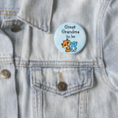 Grootma be Little Fox en Teddy Bear Baby shower Ronde Button 5,7 Cm (In situ)