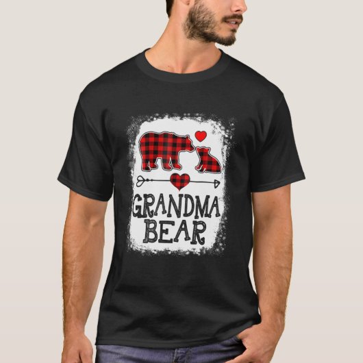 Grootma Beer Kerstmis Pajama Red Pset Buffalo Fa T-shirt (Voorkant)