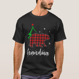 Grootma Beer Kerstmis Pajama Red Pset Buffalo Fa T-shirt