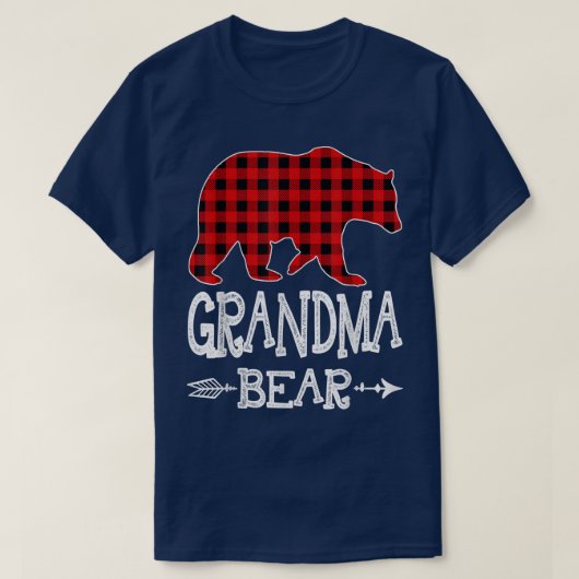 Grootma Beer Kerstmis Pajama Red Pset Buffalo Fa T-shirt (Design voorkant)