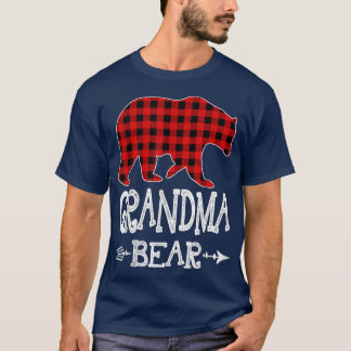 Grootma Beer Kerstmis Pajama Red Pset Buffalo Fa T-shirt