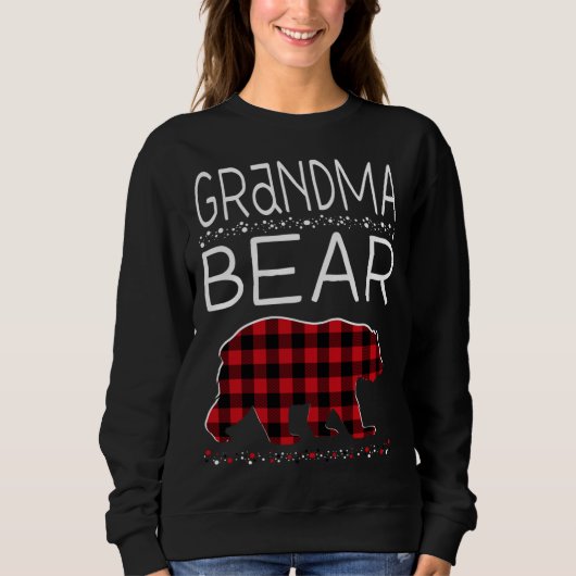 Grootma Beer kerstpyjama's Matching Family Pla Trui (Voorkant)