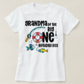 Grootma Big One 1-jarig jongetje Vist op verjaarda T-shirt (Design voorkant)