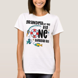 Grootma Big One 1-jarig jongetje Vist op verjaarda T-shirt