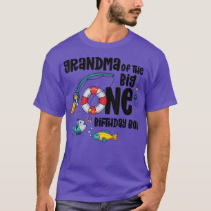 Grootma Big One 1-jarig jongetje Vist verjaardag T-shirt
