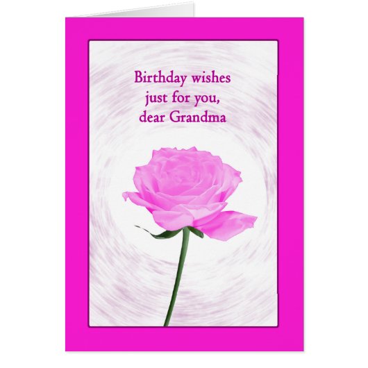 Grootma Birthday Beauful Pink Rose (Voorkant)