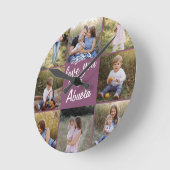 Grootma cadeau 8 foto's simpel ronde klok (Hoek)