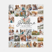 Grootma cadeau met multi-foto prachtige bloem fleece deken (Voorkant)