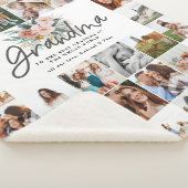 Grootma cadeau multi-foto prachtige florale vlies sherpa deken (3/4)