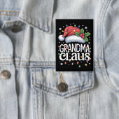Grootma Claus kerstlampjes Pajama Family Match Button (Insitu)