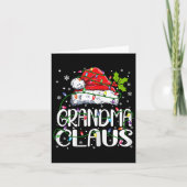 Grootma Claus kerstlampjes Pajama Family Match Kaart (Voorkant)