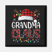 Grootma Claus kerstlampjes Pajama Family Match Magneet (Voorkant)