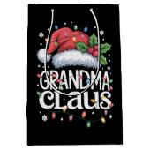 Grootma Claus kerstlampjes Pajama Family Match Medium Cadeauzakje (Voorkant)