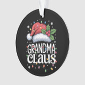 Grootma Claus kerstlampjes Pajama Family Match Ornament (voorkant)