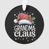Grootma Claus kerstlampjes Pajama Family Match Ornament (voorkant)