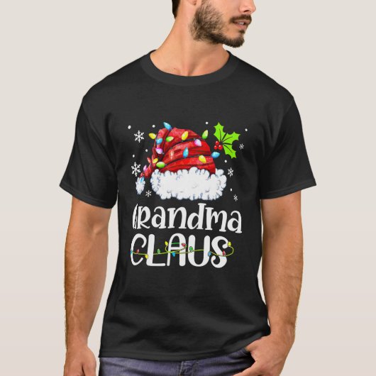 Grootma Claus Kerstmis familie Pajama komt overeen T-shirt (Voorkant)