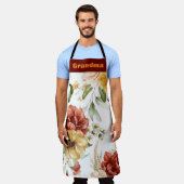 Grootma Colorful Waterverf Floral Aangepast Schort (Gedragen)