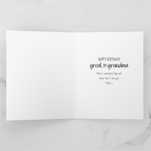 Grootma Cute Typografie 3 Fotodag Kaart (Binnen)