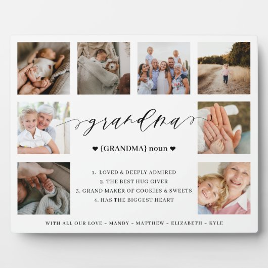 Grootma Definition Script Photo Collage Keepomwill Fotoplaat (Voorkant)